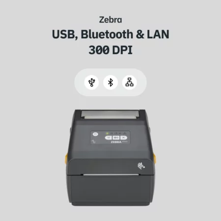 ZEBRA ZD421D USB, Bluetooth och LAN 300 DPI etikettskrivare