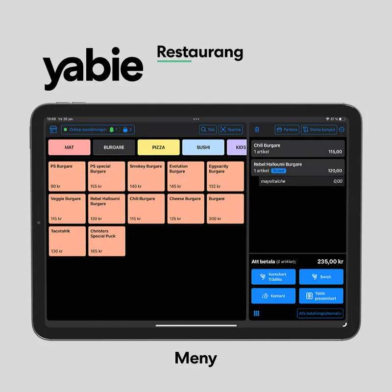 Yabie Kassasystem Restaurang