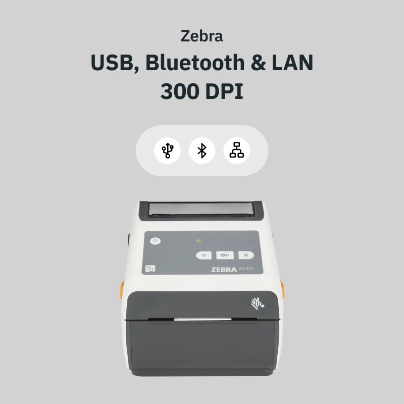 Zebra ZD421d Healthcare - Sjukvård - 300dpi - USB - Bluetooth - Ethernet